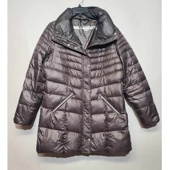 Karl Lagerfeld Down Puffer Coat Size Large - Picture 1 of 5